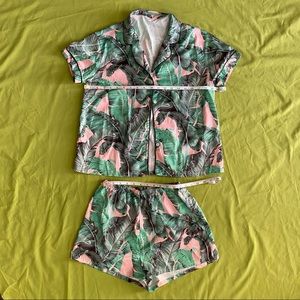 Tropical two piece set sleep wear